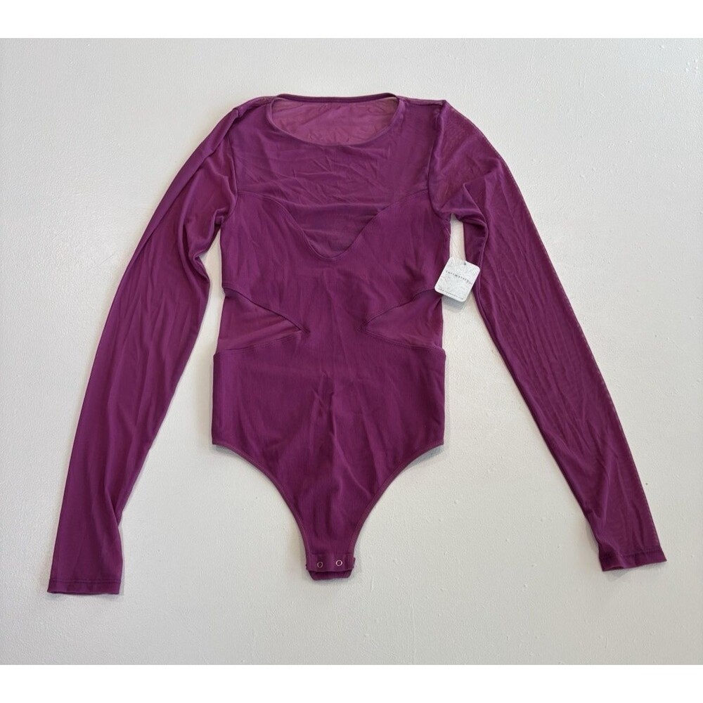Free People Intimately Body Suit M/L NWT Purple Sheer